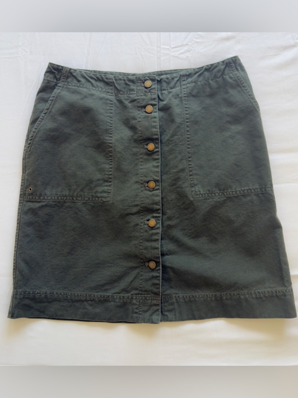 Lauren Ralph Lauren Olive Green Button-Front Mini Skirt Size 10